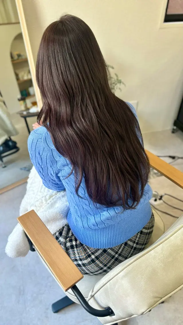 ロング カラー パープルカラー 大阪ヴィーガンサロン KANAKOのヘアスタイル