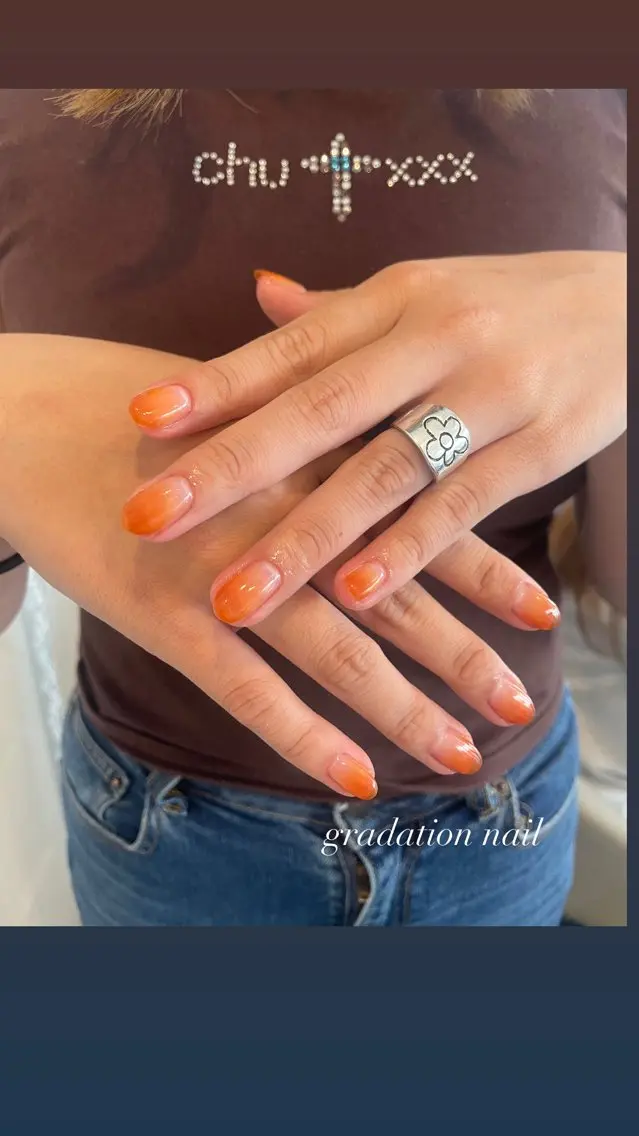 ネイル オレンジ MASHU /サヤnail♡のネイルデザイン