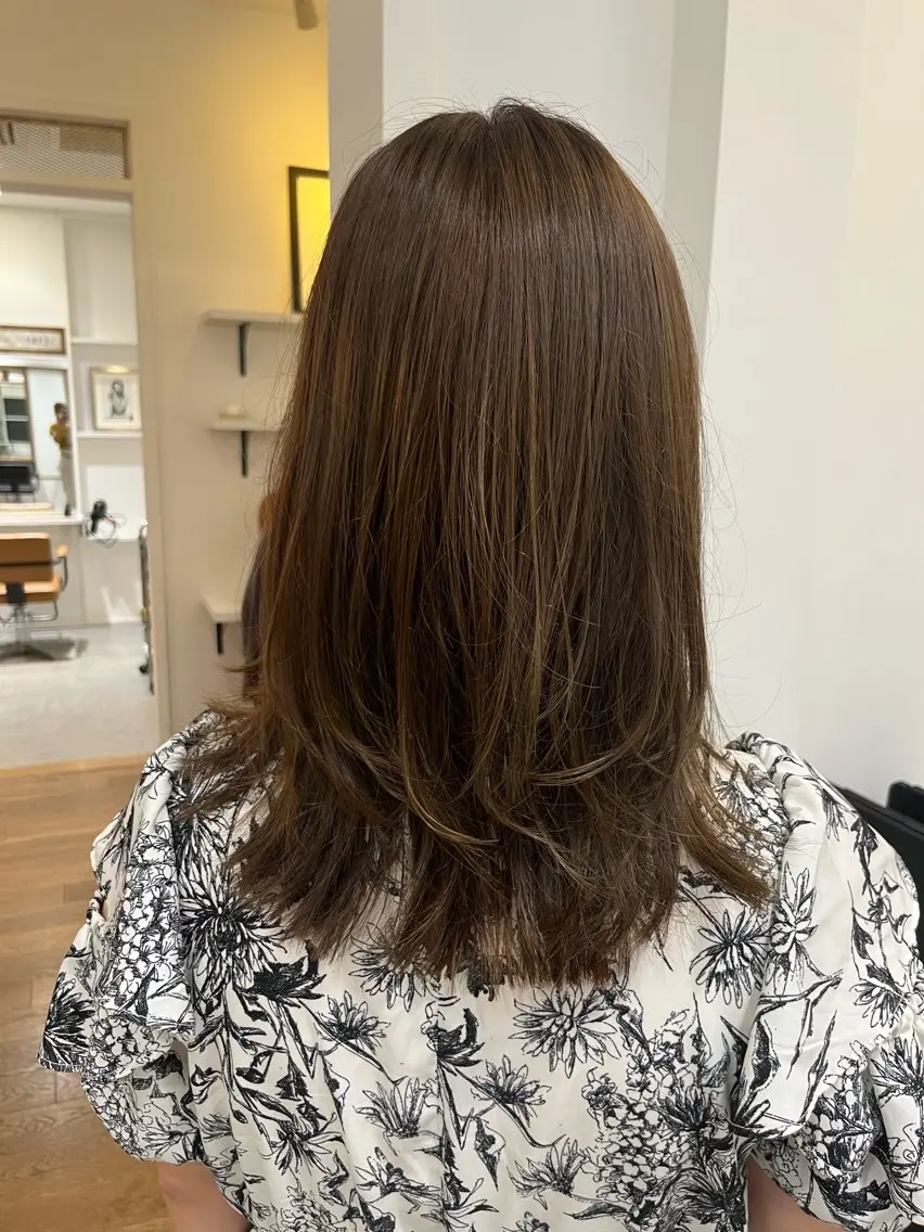 ロング カラー ベージュカラー ブラウンカラー ブラウンベージュ 無料カットモデル‪✨ ✂️Nanami🌷のヘアスタイル