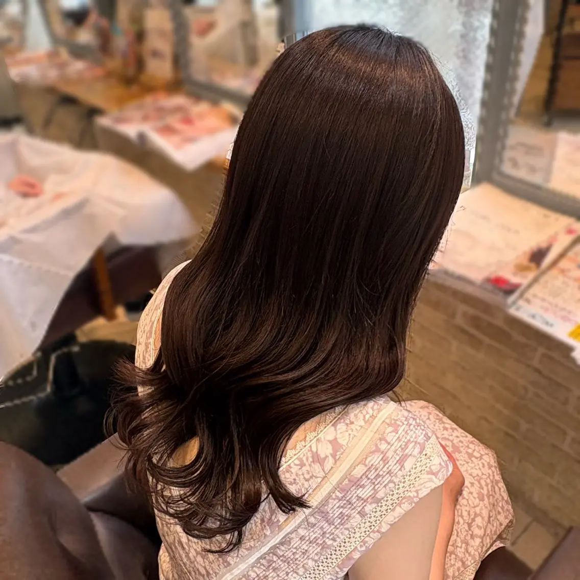 セミロング ヘアカラー トリートメント もえ🪽🫧縮毛矯正 /カラー/ヘアアレのヘアスタイル