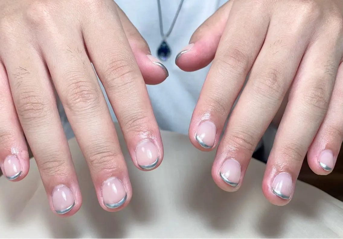 ネイル フレンチネイル メンズネイル ミラーネイル B·U Nail大宮 長さだし専門店のネイルデザイン