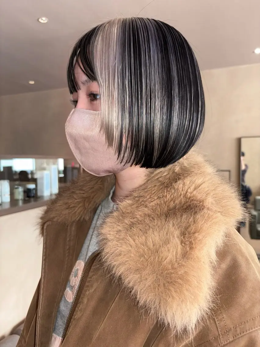 ミディアム カット ヘアカラー ボブ/ヘアセット 結婚式卒業式アレンジのヘアスタイル