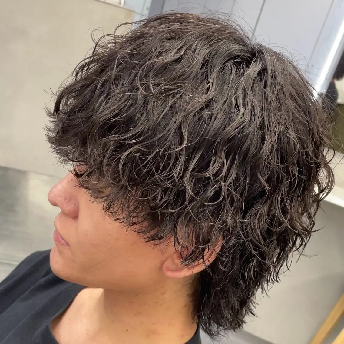 セミロング パーマ ヘアアレンジ メンズ fifth 石川 凪のヘアスタイル