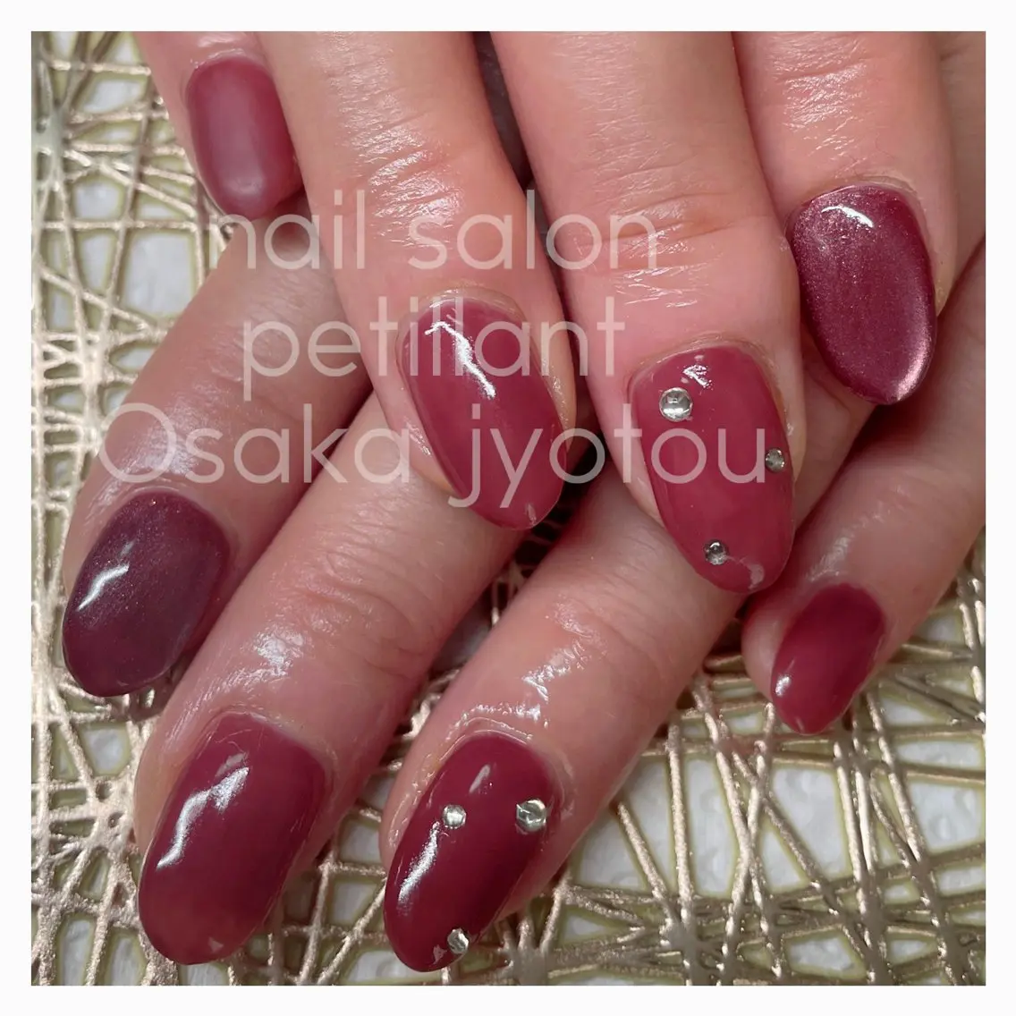 ネイル マグネットネイル マットネイル シンプルネイル nail salon petillantのネイルデザイン