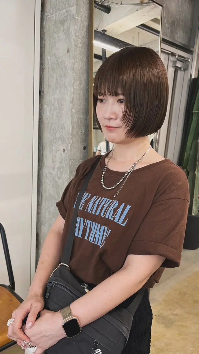 ミディアム カラー レイヤーカット カット ヘアカラー トリートメント 小木曽智美 /ボブ/ショートのヘアスタイル