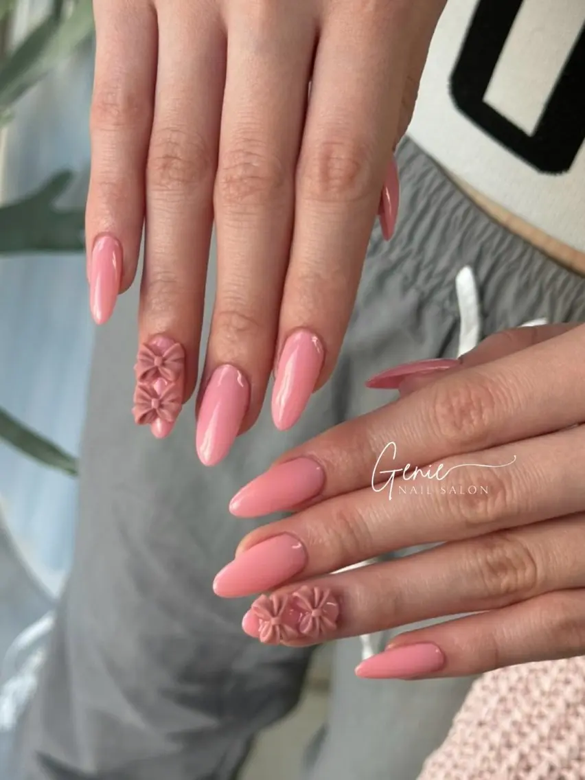 ネイル リボン ハンドネイル Nail salon Genieのネイルデザイン