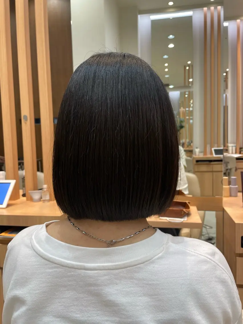 ショート 切りっぱなしボブ ボブ 十条/パーマ ゆづきのヘアスタイル