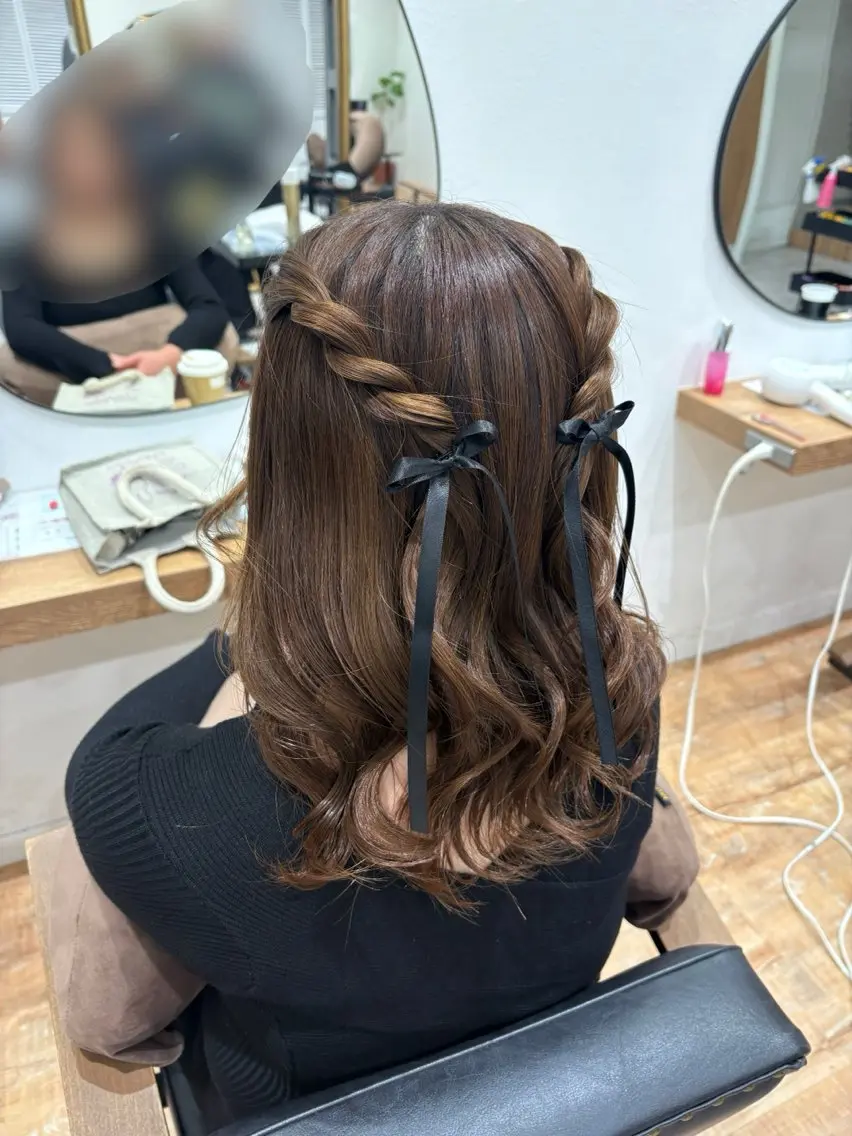 ヘアアレンジ ヘアセット ピンクカラーアレンジ 🩷AYANA🩷のヘアスタイル