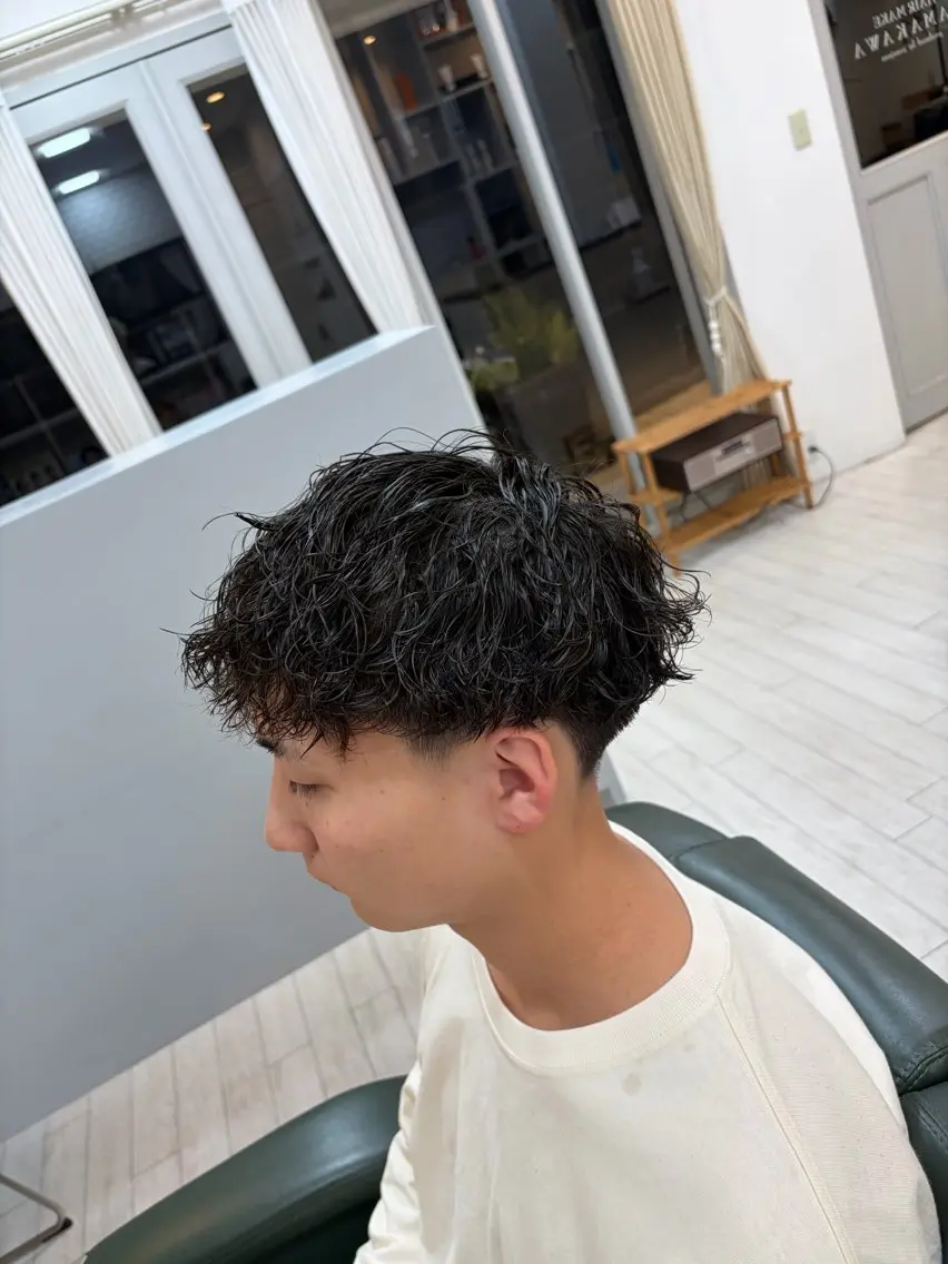 カラー パーマ メンズ 波巻きパーマ カット パーマ ヘアセット men'sヤマカワ /【琉生】のヘアスタイル