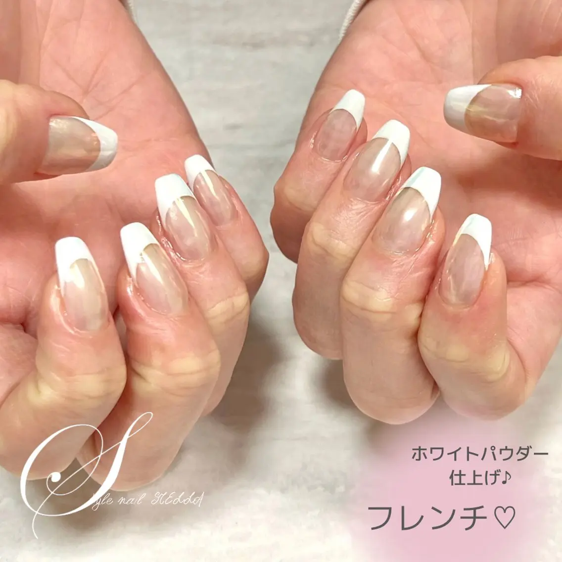 ネイル フレンチネイル ミラーネイル ハンドネイル ステラ marikominoのネイルデザイン