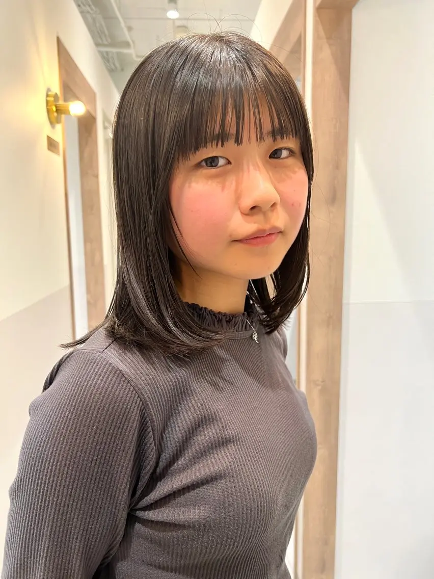 ミディアム カラー ミディアムレイヤー 髪質改善 レイヤーカット SALOWIN熊本 yuseiのヘアスタイル