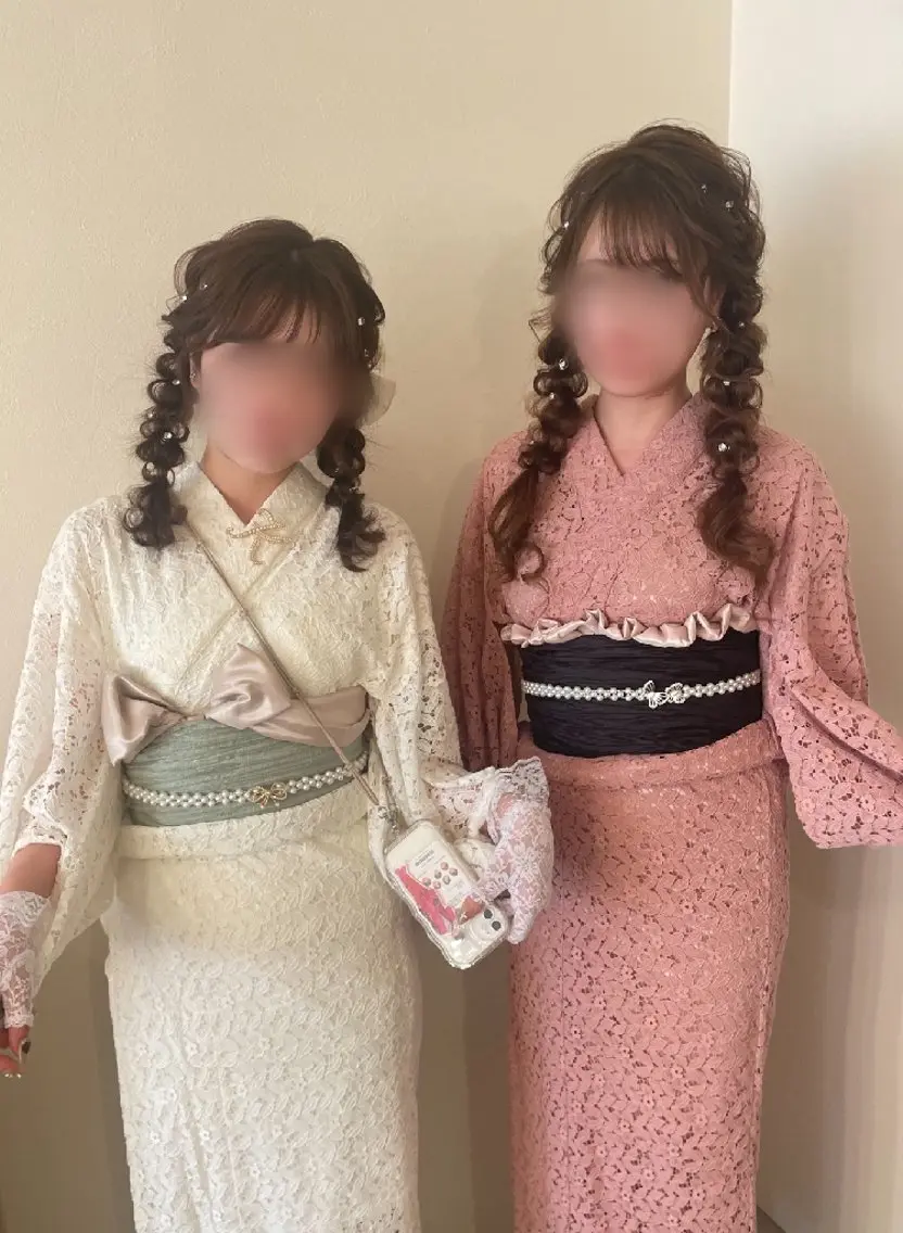《ペア割り》ヘアセット＋浴衣着付け　4800円(1名につき）電話予約で4500円の写真