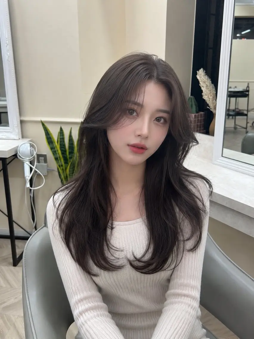 ロング カラー ヘアアレンジ グレージュ 韓国風ヘア レイヤーカット カット ヘアカラー 🫧レイヤー／透明感 🫧Ryuseiのヘアスタイル