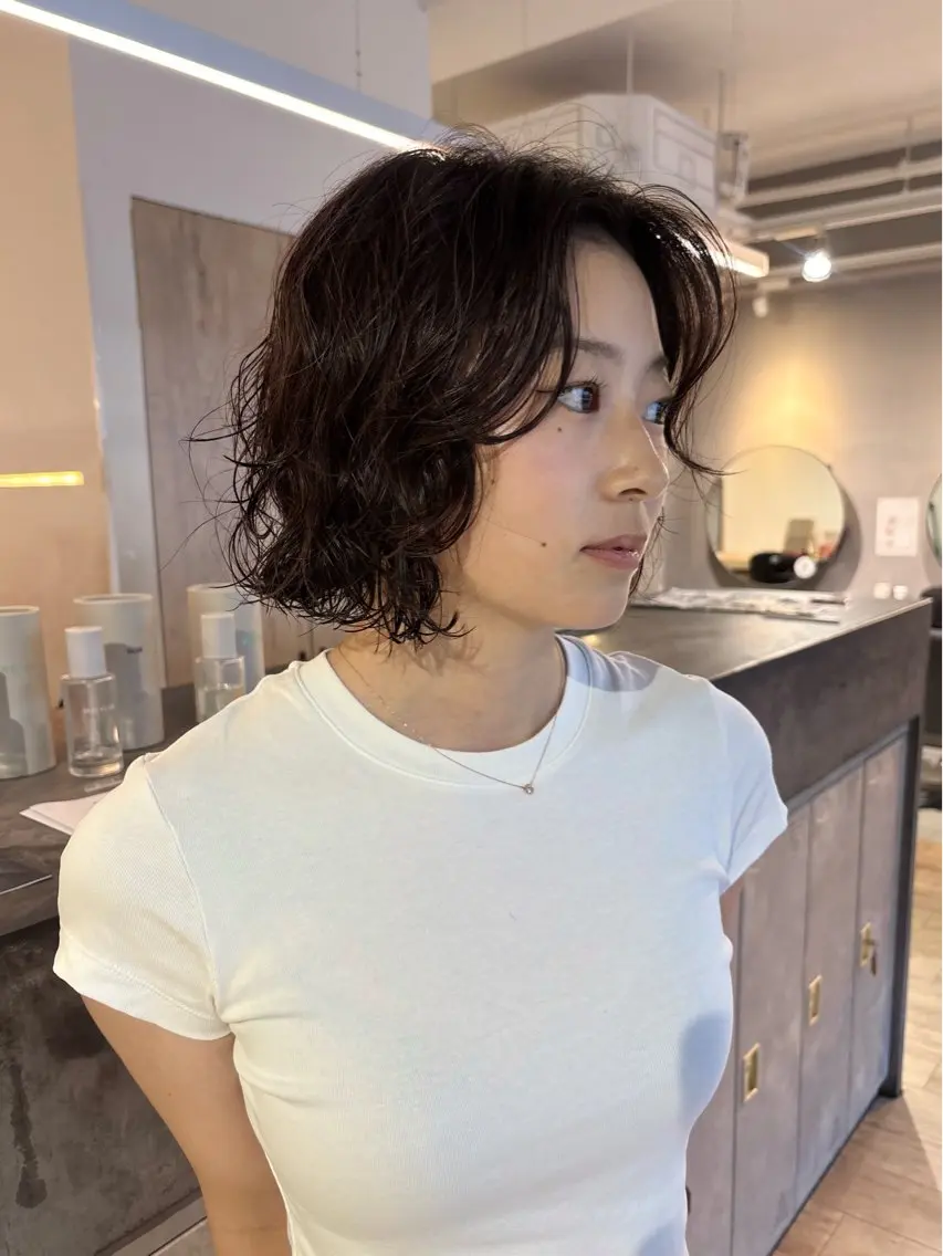 ショート パーマ カット パーマ 🤍山本千尋 /ボブ/パーマ🤍のヘアスタイル