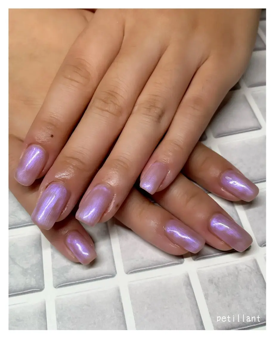 ネイル オーロラネイル ピンク nail salon petillantのネイルデザイン