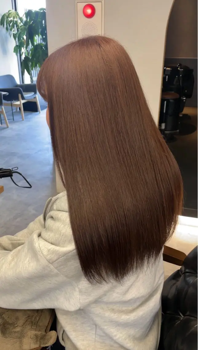 ロング カラー ブラウンカラー ピンクカラー ピンクブラウン 谷口 優希のヘアスタイル