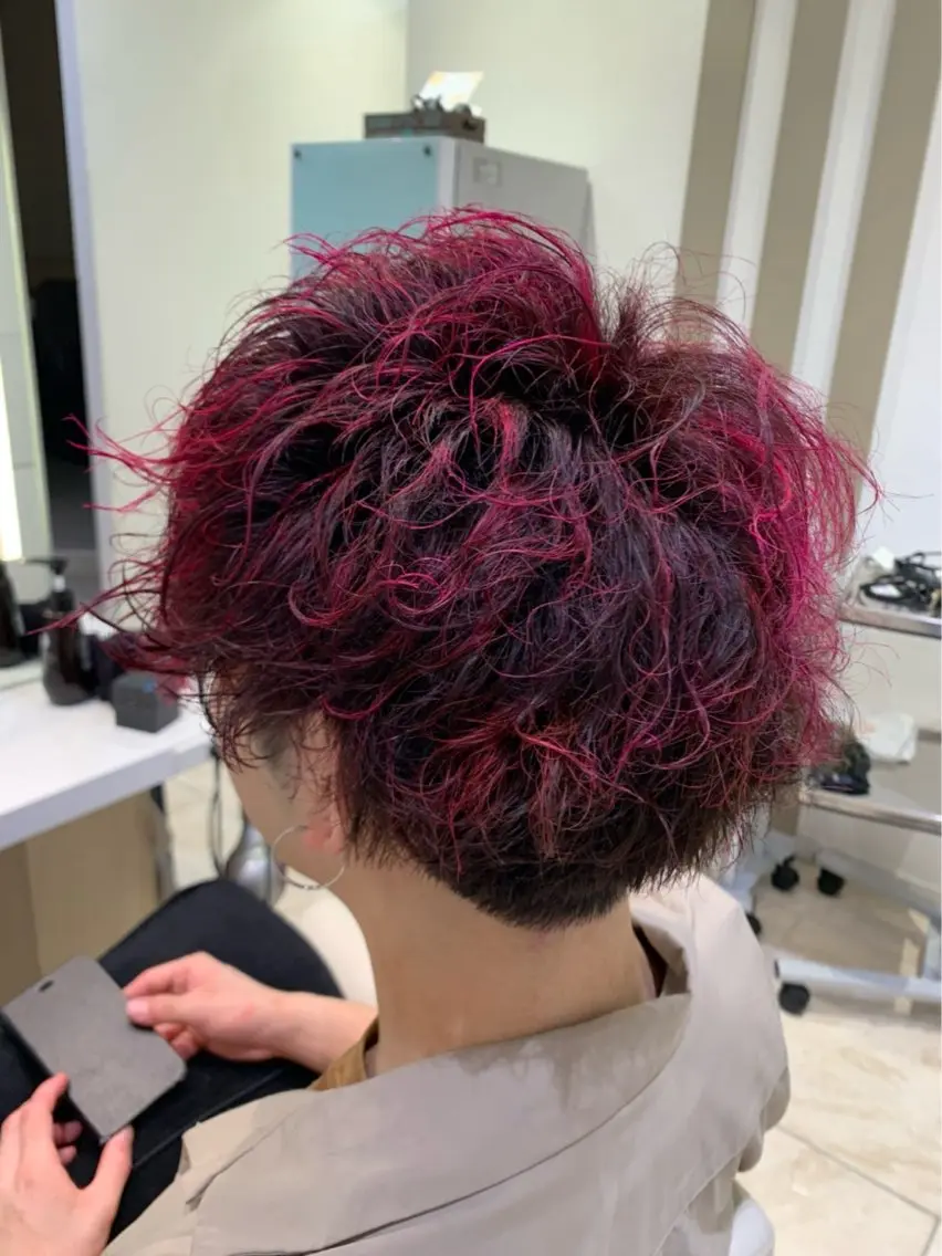 メンズカット+ハイライト+ベースカラーの写真
