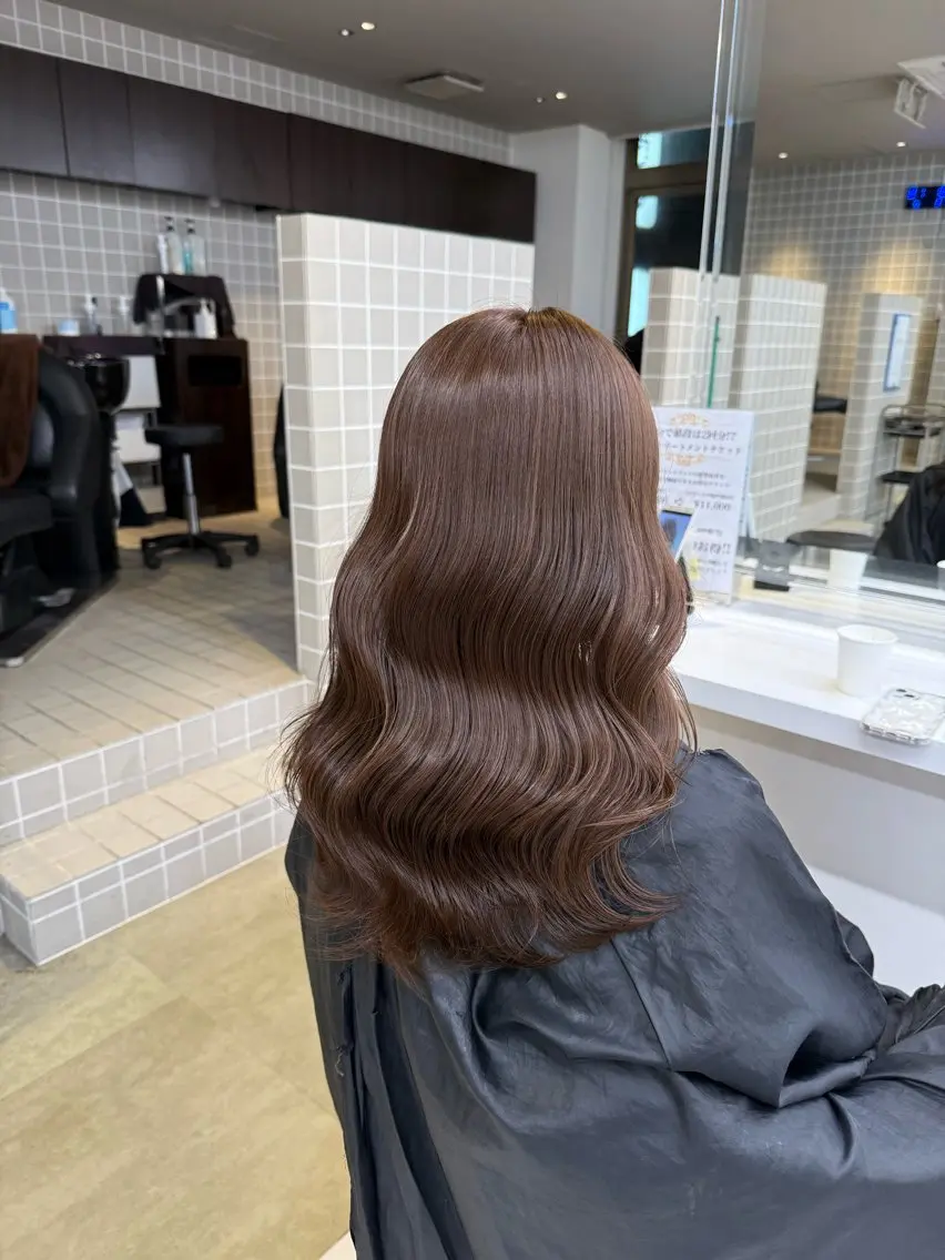 セミロング カラー ヘアアレンジ ヘアカラー トリートメント ヘアセット 💗横浜美容室 💗HARUNAのヘアスタイル