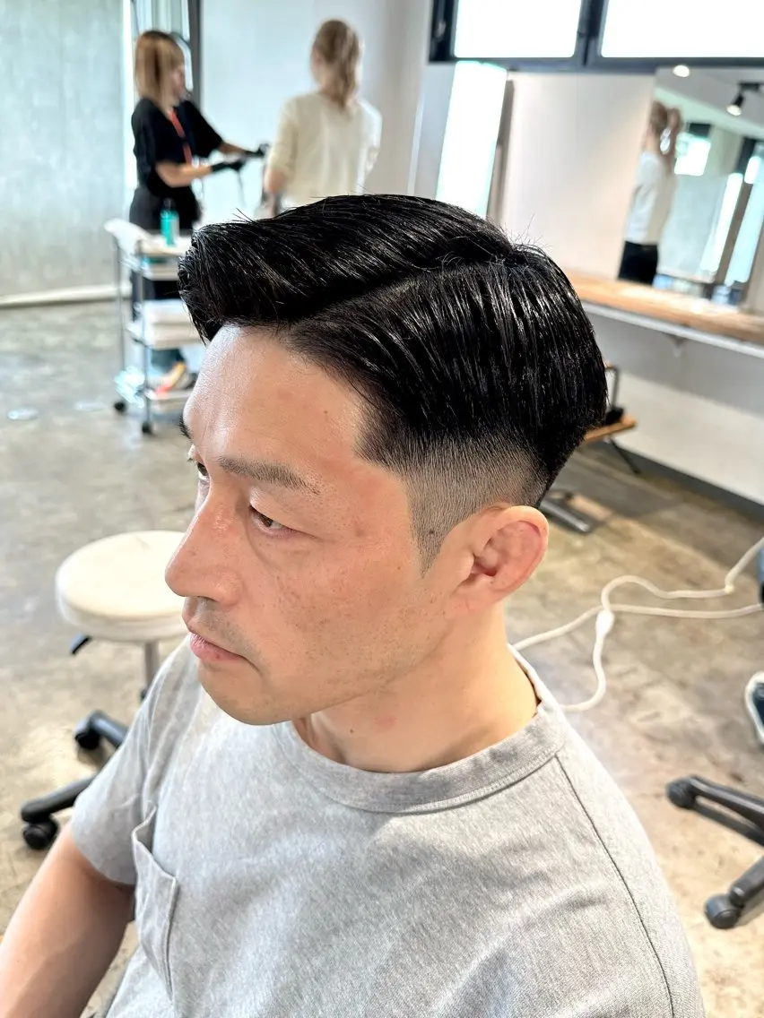 メンズ フェードカット メンズパーマ 七三 カット 骨格補正施術/メンズ 専門美容師/YUYAのヘアスタイル