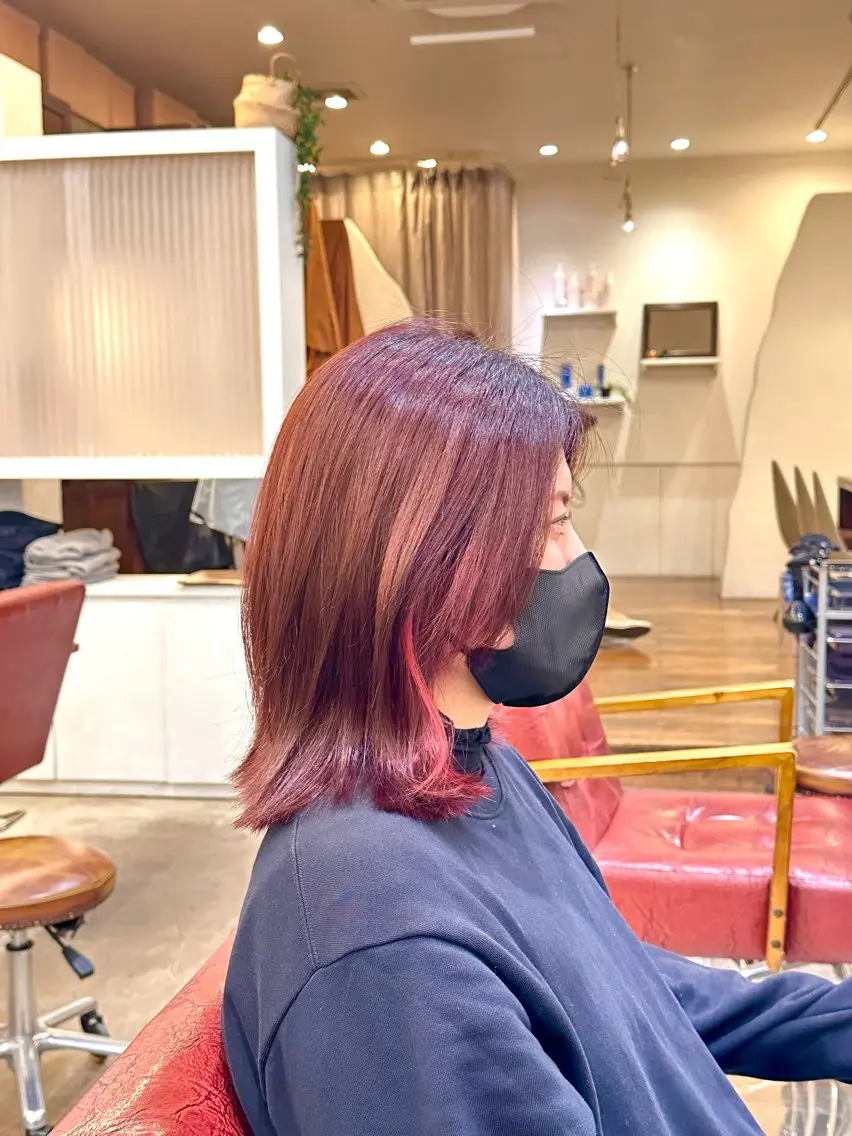 ミディアム カラー ヘアカラー トリートメント 村上 滉弥のヘアスタイル