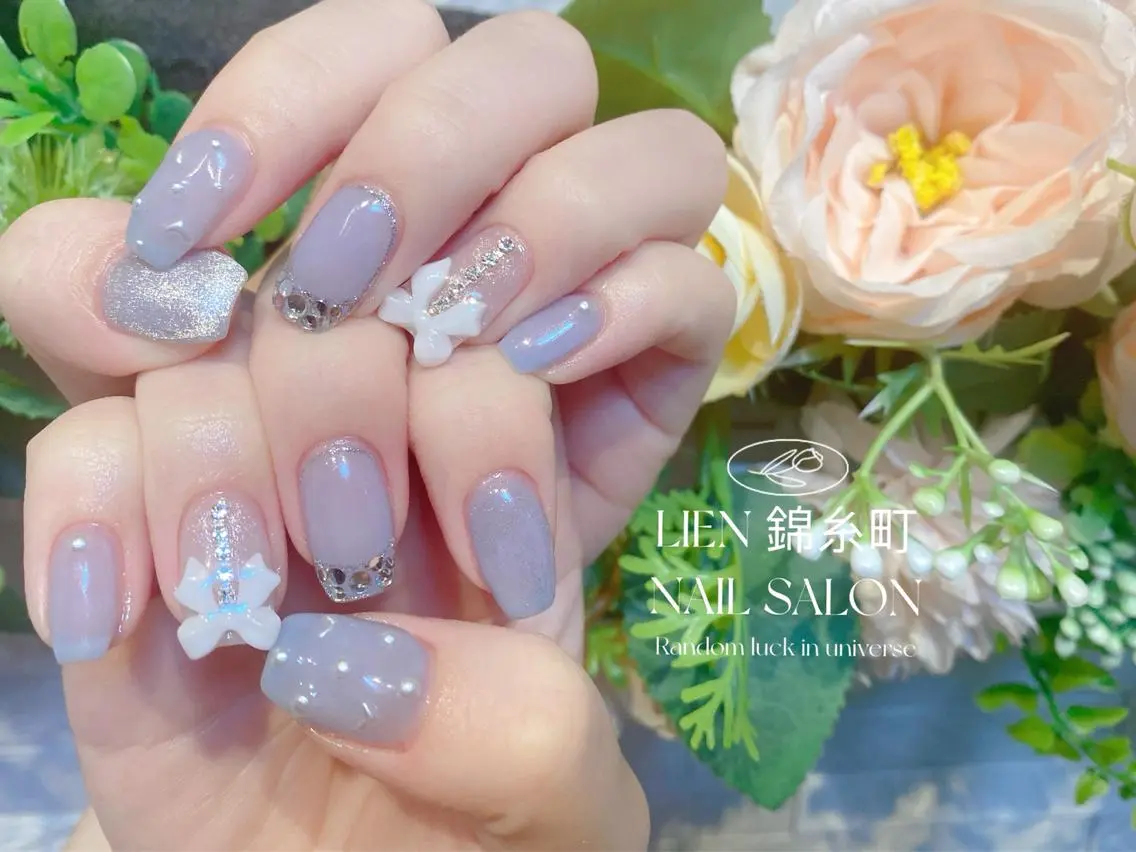 ネイル リボン ハンドネイル Lien  _リエン リエンのネイルデザイン