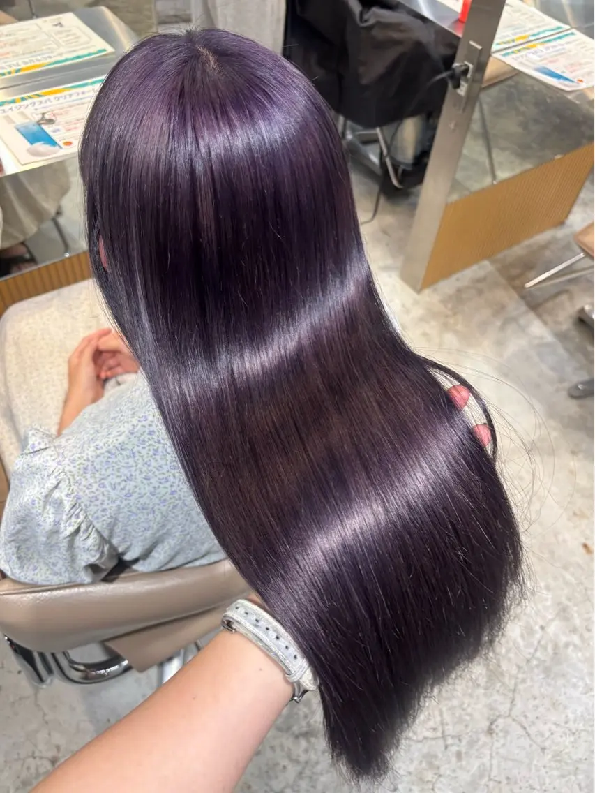 セミロング カラー ヘアカラー 艶ハイトーン/ボブ ラベンダーカラー🪄のヘアスタイル