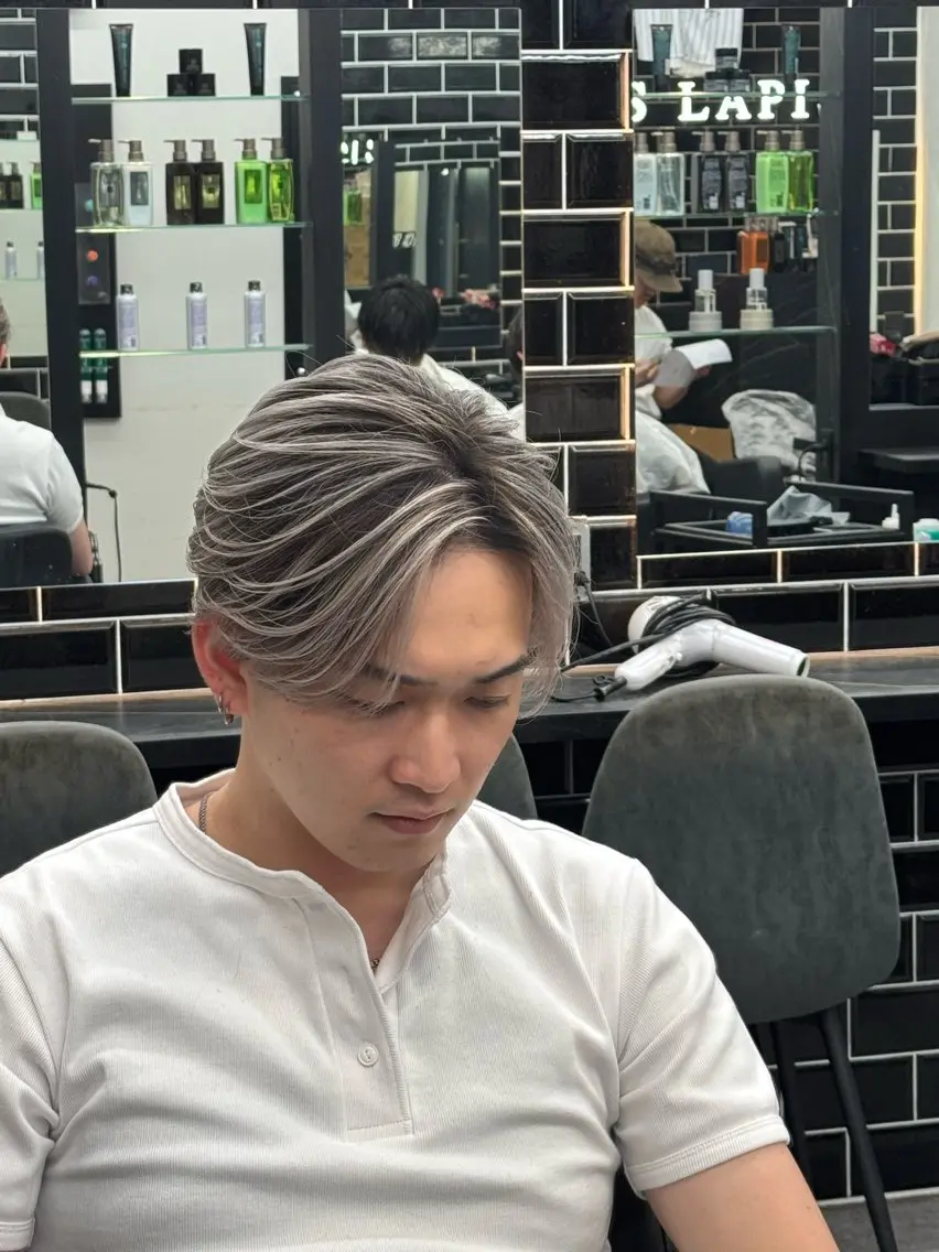 ショート カラー メンズ カット ヘアカラー ヘアセット 【men's Lapis横浜】海人のヘアスタイル