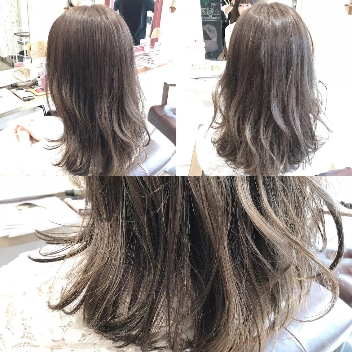セミロング カラー グレージュ ハイライトカラー ハイライト メンズ指名多数!! 田島史也のヘアスタイル