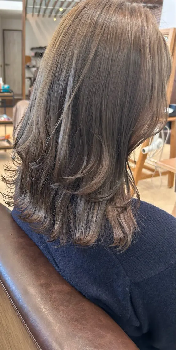 ミディアム カット ヘアカラー トリートメント TELA HAIR 大輪のヘアスタイル