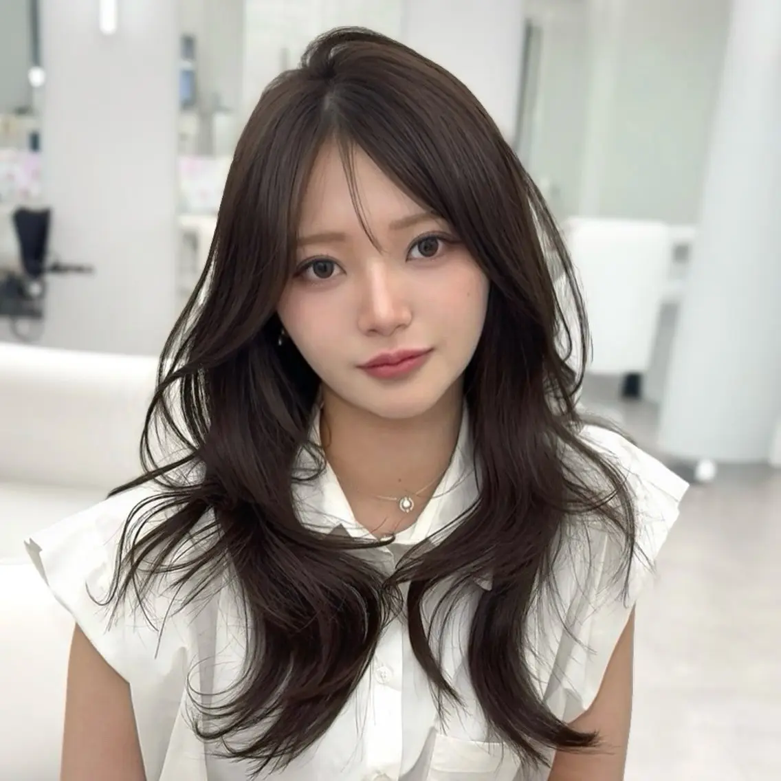 ロング カラー 透明感カラー 韓国風ヘア レイヤーカット 似合わせカット カット ヘアカラー トリートメント 韓国レイヤー× 顔まわり🕊️テルのヘアスタイル