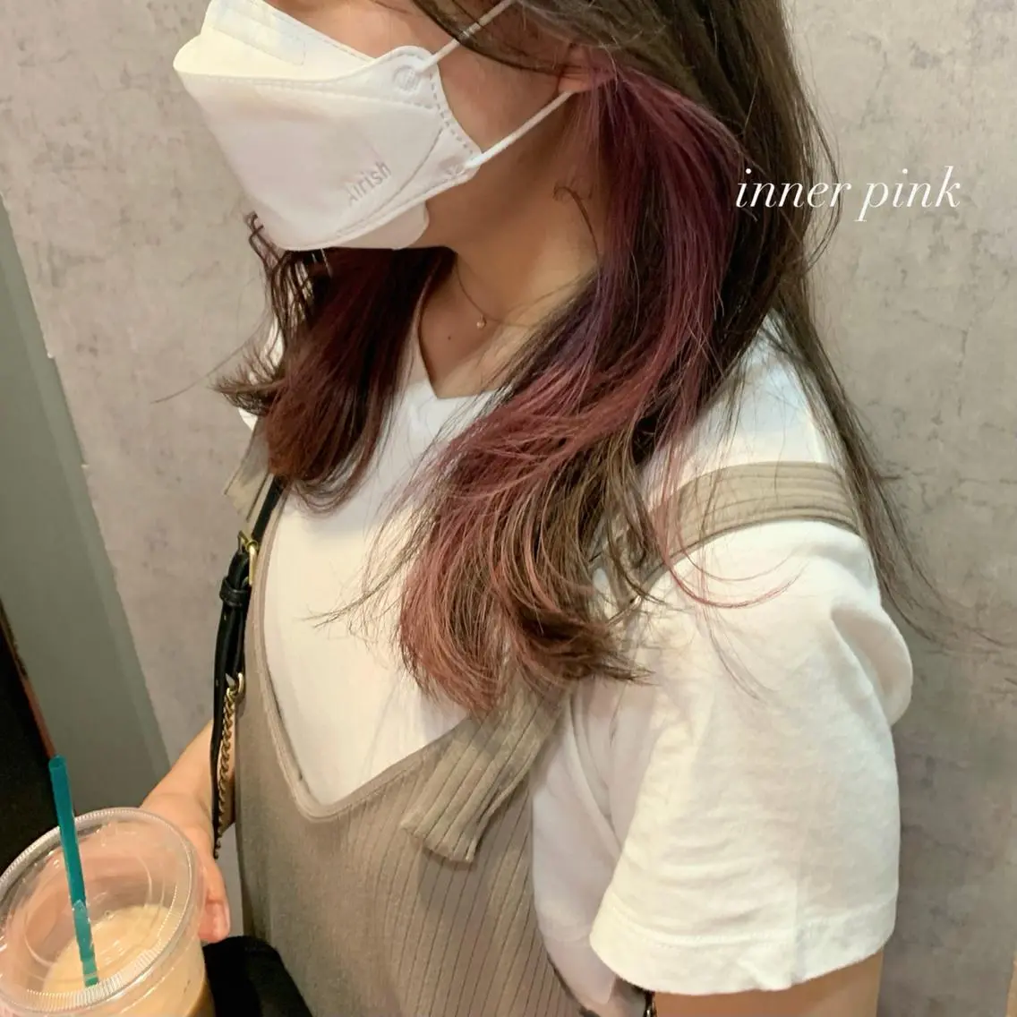 セミロング カラー イヤリングカラー インナーカラー ピンクカラー 韓国風ヘア 💁♂️メンズカッ トパーマ💈大田涼華のヘアスタイル