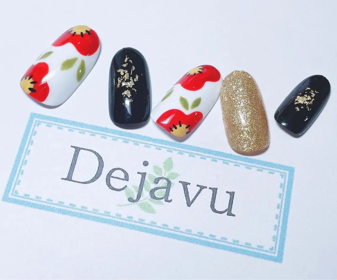 ネイル アートネイル フラワーネイル 冬ネイル ハンドネイル Nail salon Dejavu 🌿のネイルデザイン