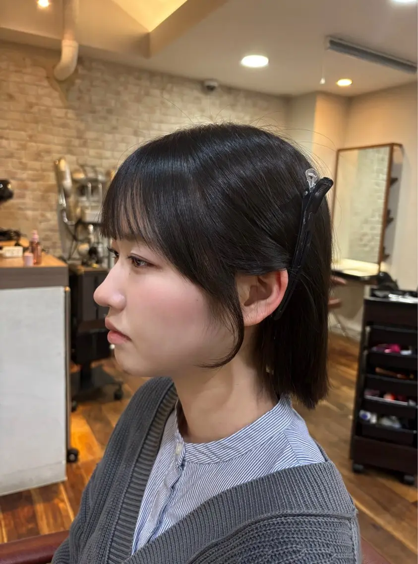 ショート サイドバング 韓国レイヤー/ダブル カラー/フウカ🤍のヘアスタイル