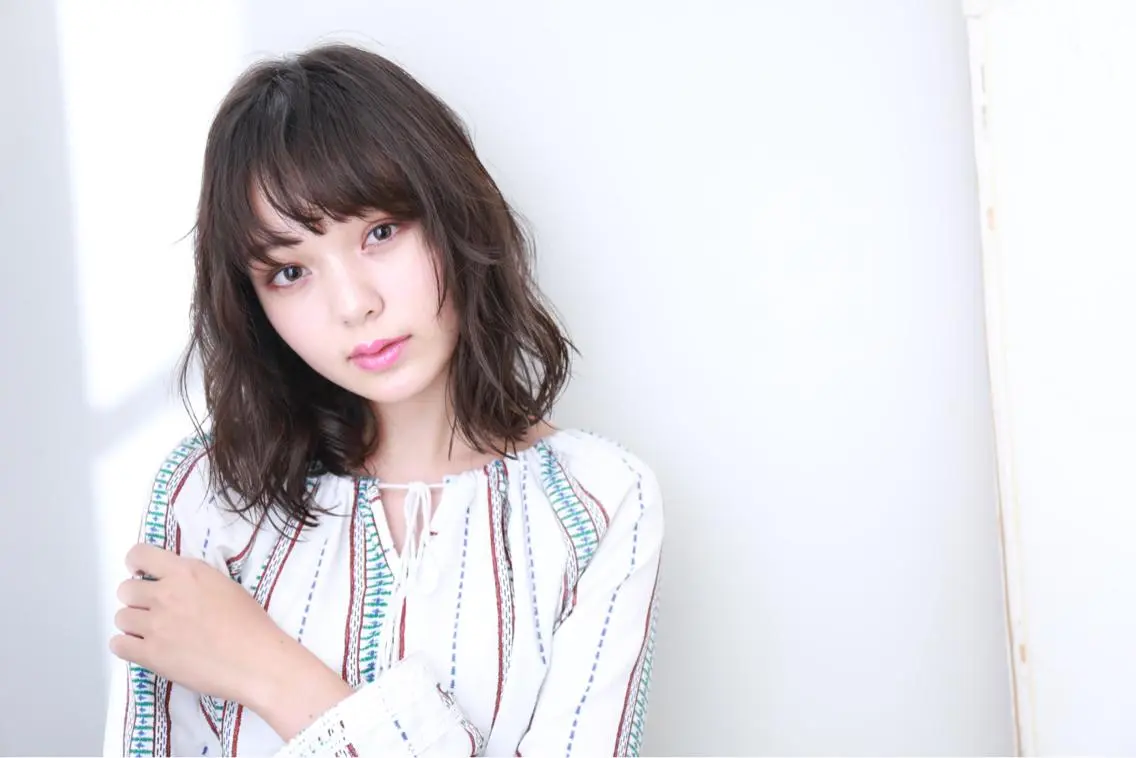 セミロング カラー パーマ セミロングパーマ 可愛いを作る神 ナオヒロのヘアスタイル