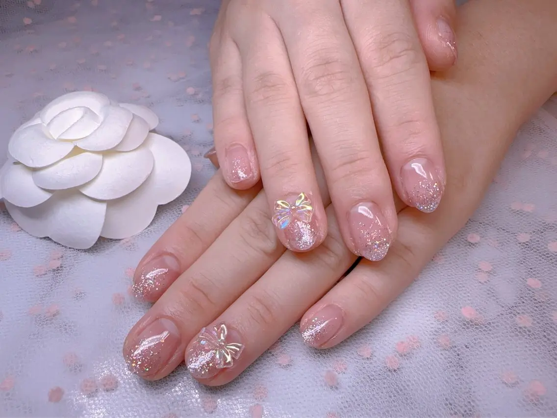 ネイル オーロラネイル フットネイル 韓国ネイル ラメ(グリッター) ラメグラデーション ハンドネイル Belle nail salon 新小岩のネイルデザイン