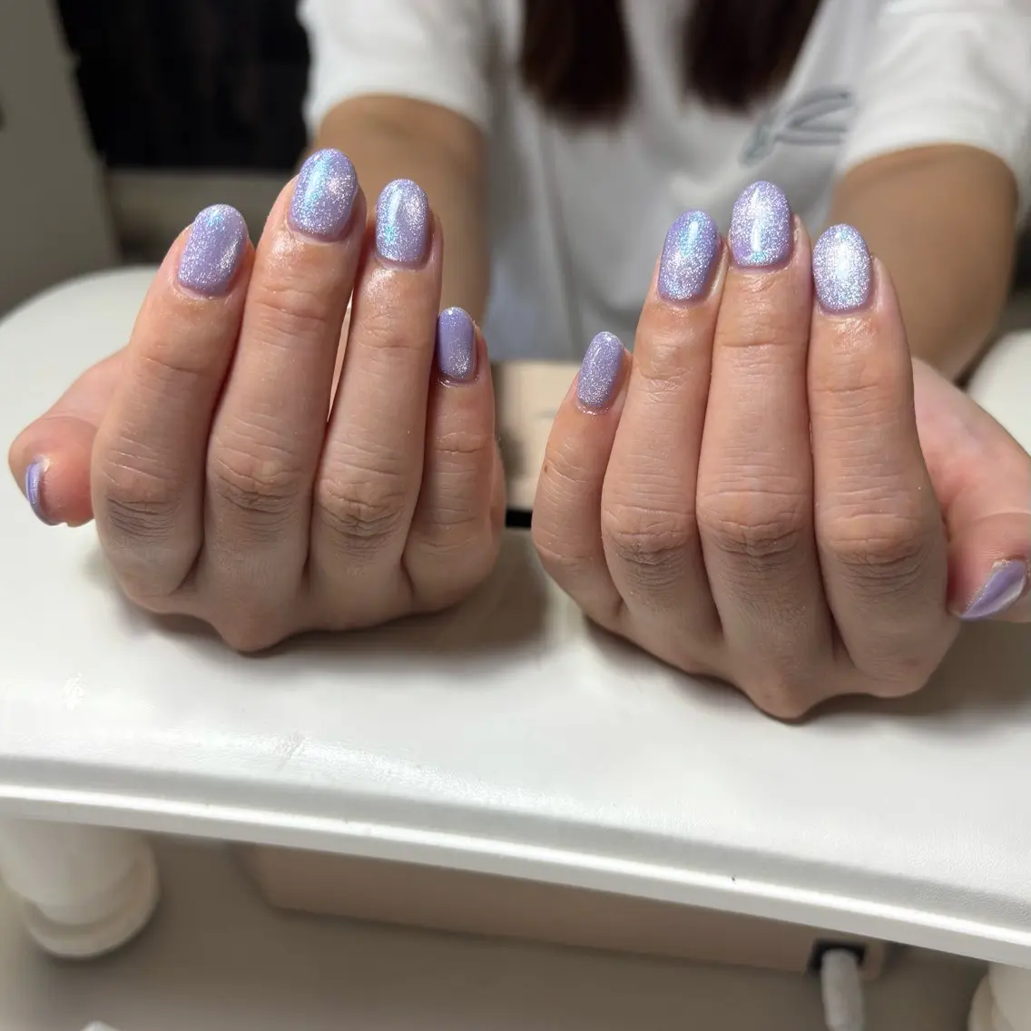 ネイル キラキラネイル マグネットネイル パープル ハンドネイル 『~be高槻店』 りな🐵🔰🍌💅のネイルデザイン