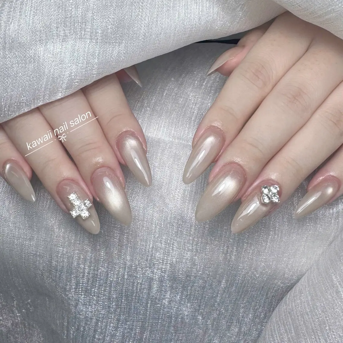 ネイル チークネイル ドット フレンチネイル 韓国ネイル レース ハンドネイル Kawaii _Nailのネイルデザイン
