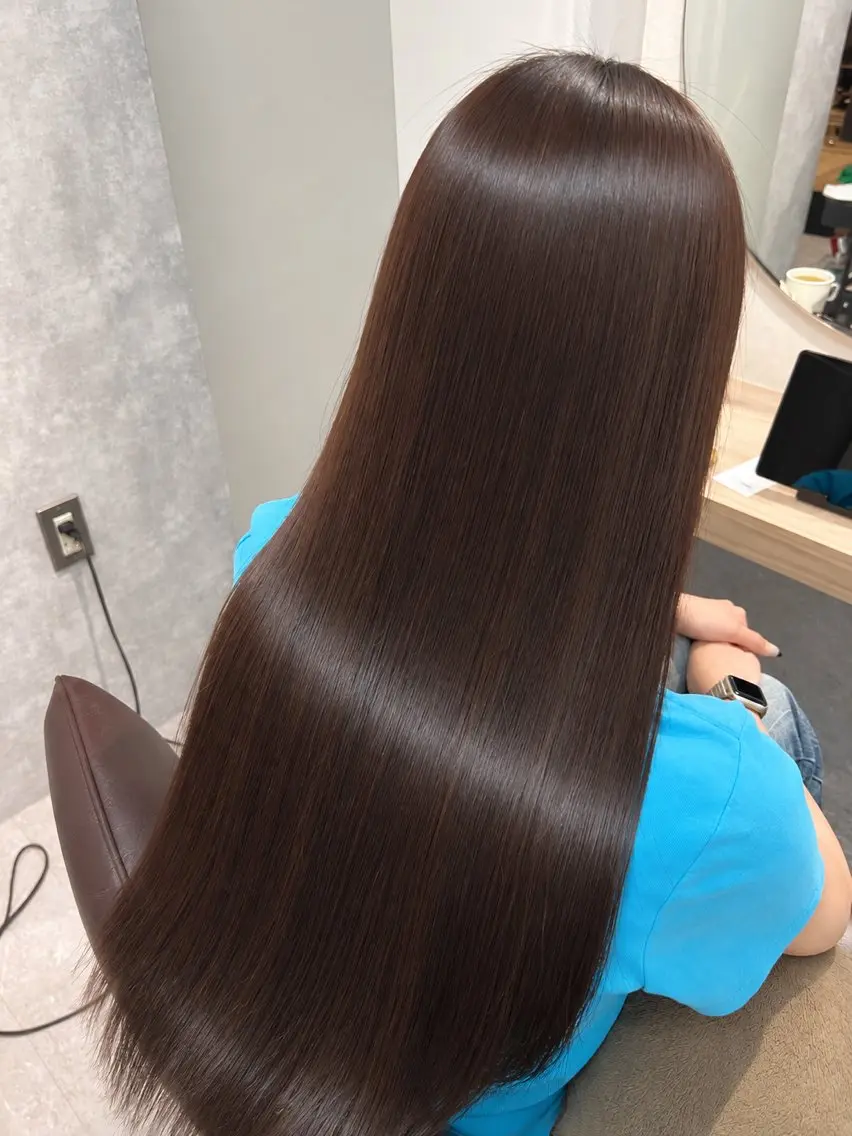 ロング カット 縮毛矯正 トリートメント 鈴木遥幾 艶髪特化美容師のヘアスタイル