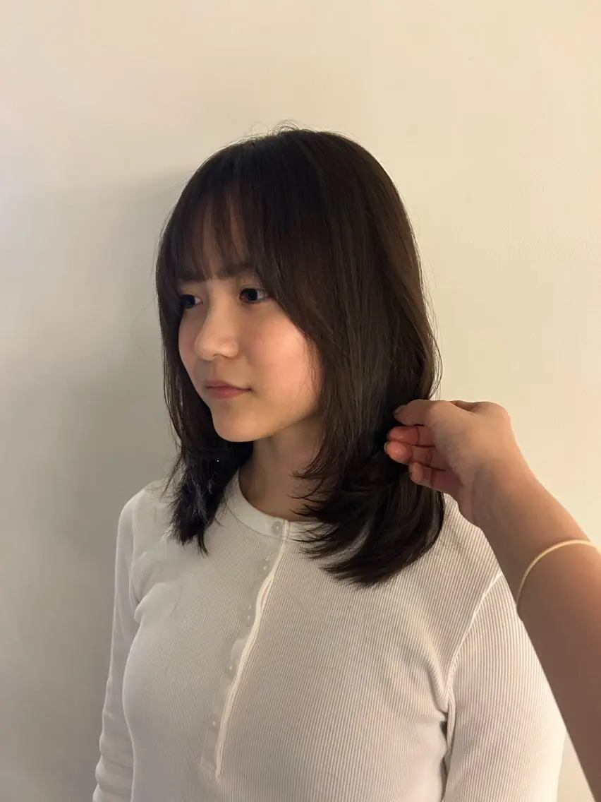 ミディアム カット ヘアカラー トリートメント NanaKo 表参道 レイヤー/ハッシュのヘアスタイル