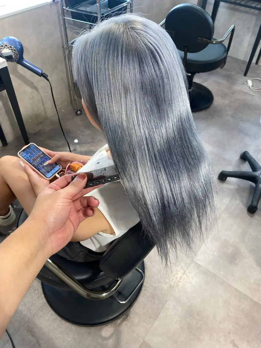 カラー ヘアカラー ヘアセット Seleneコウキ ブリーチ/ハイトーンのヘアスタイル