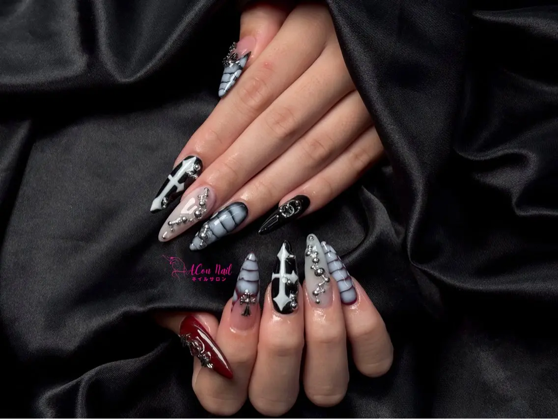 ネイル 桜ネイル 長さ出し フラワーネイル フレンチネイル ジェルネイル ハンドネイル ACon NailSalonのネイルデザイン