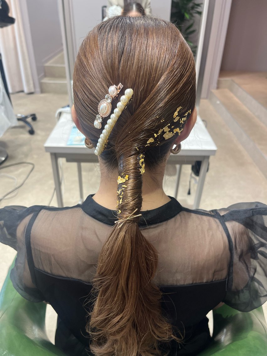 ロング ヘアアレンジ ヘアセット はせがわ りえのヘアスタイル