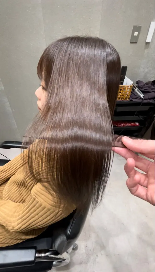 ロング カラー 透明感カラー 髪質改善 ロング トリートメント カット ヘアカラー トリートメント 髪質改善ヘアケア 艶髪特化/上田のヘアスタイル