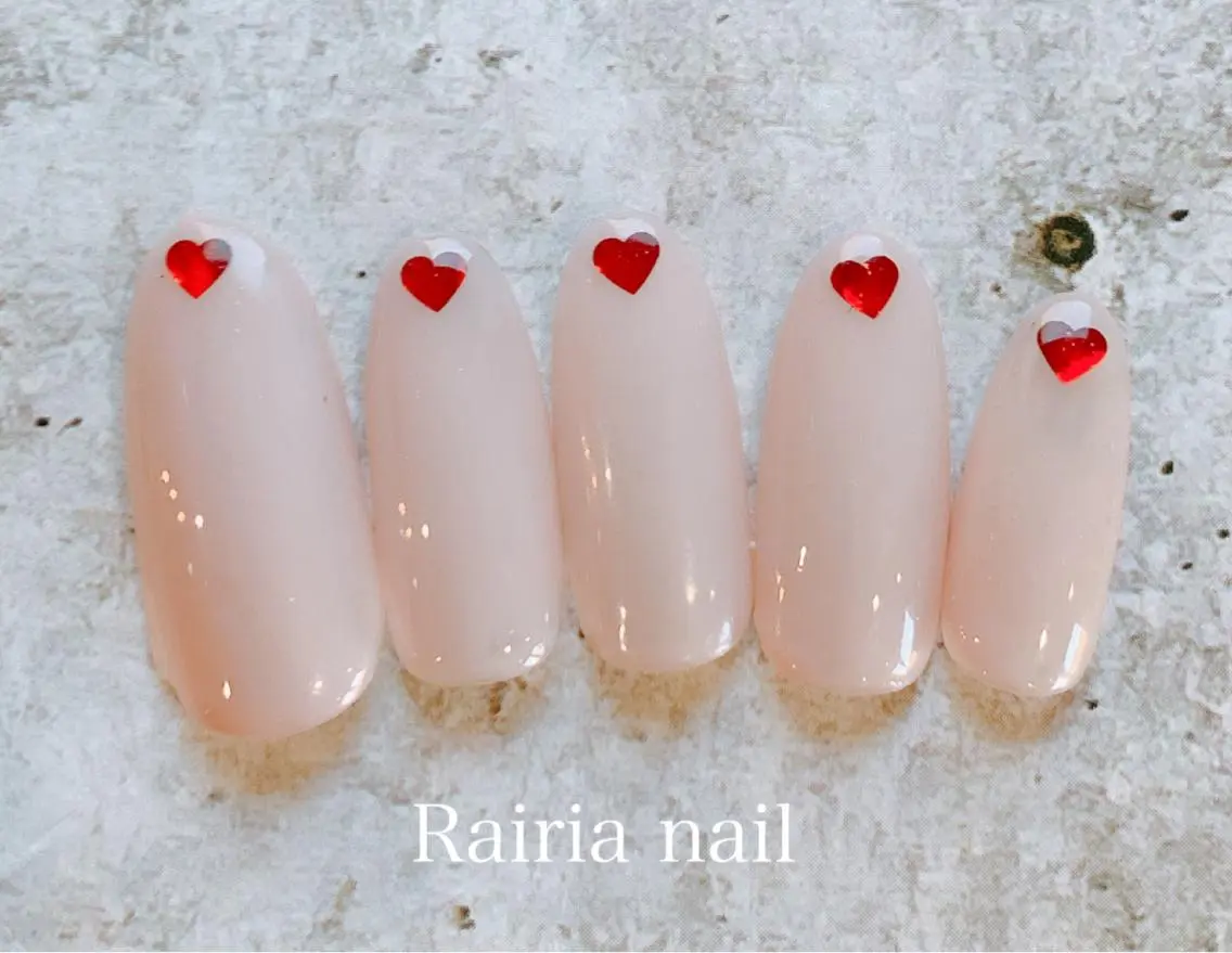 ネイル アートネイル ジェルネイル パラジェル バレンタイン 冬ネイル Rairia nail本八幡店のネイルデザイン
