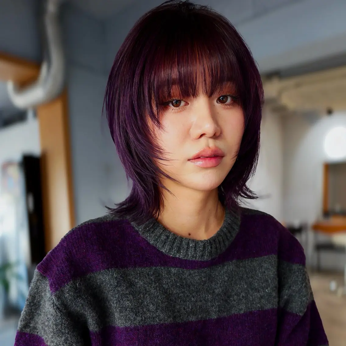 ミディアム ウルフカット カット 清澄白河|赤城颯汰 |ニュアンスパーマのヘアスタイル