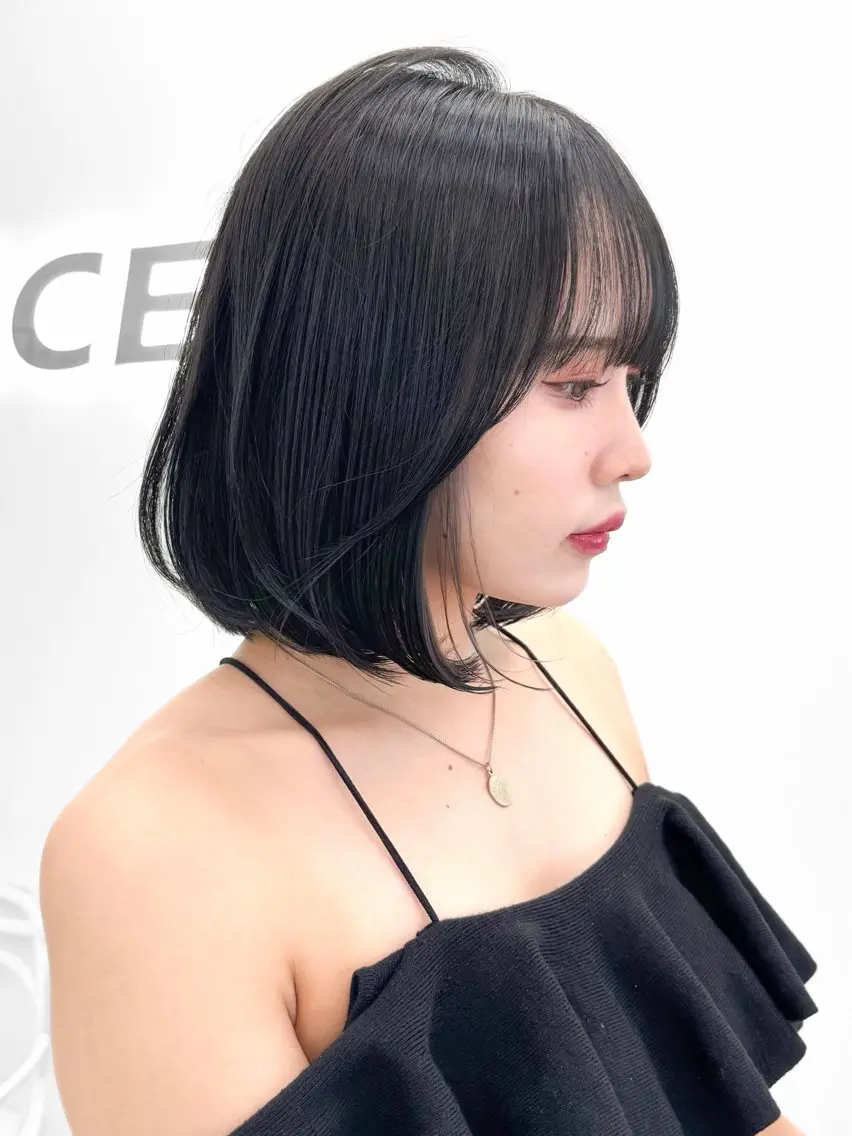 ミディアム カラー ヘアアレンジ 縮毛矯正🤍 盛れるボブ/ひかりのヘアスタイル