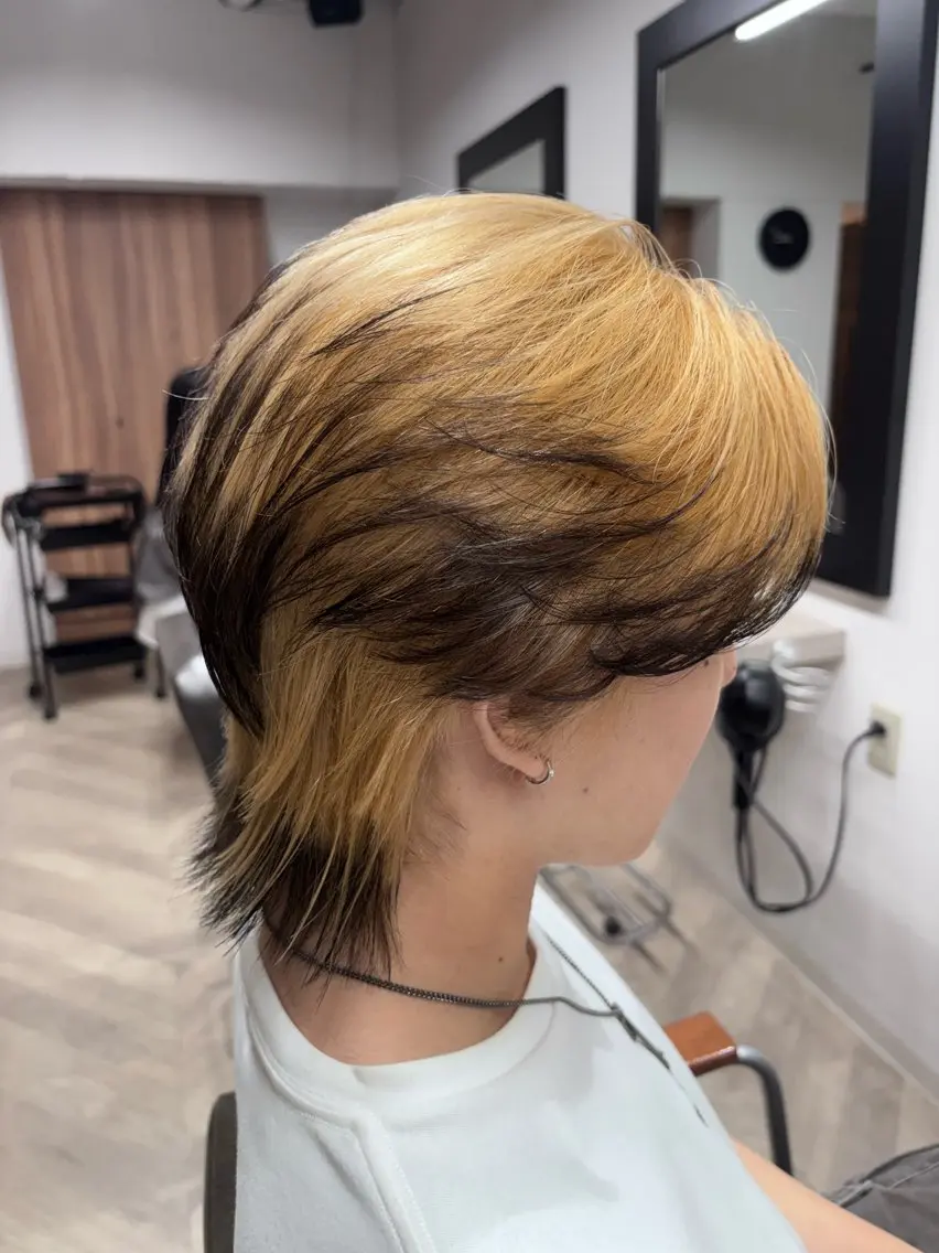 ショート カラー メンズ デザインカラー ヘアカラー トバ ショウゴのヘアスタイル