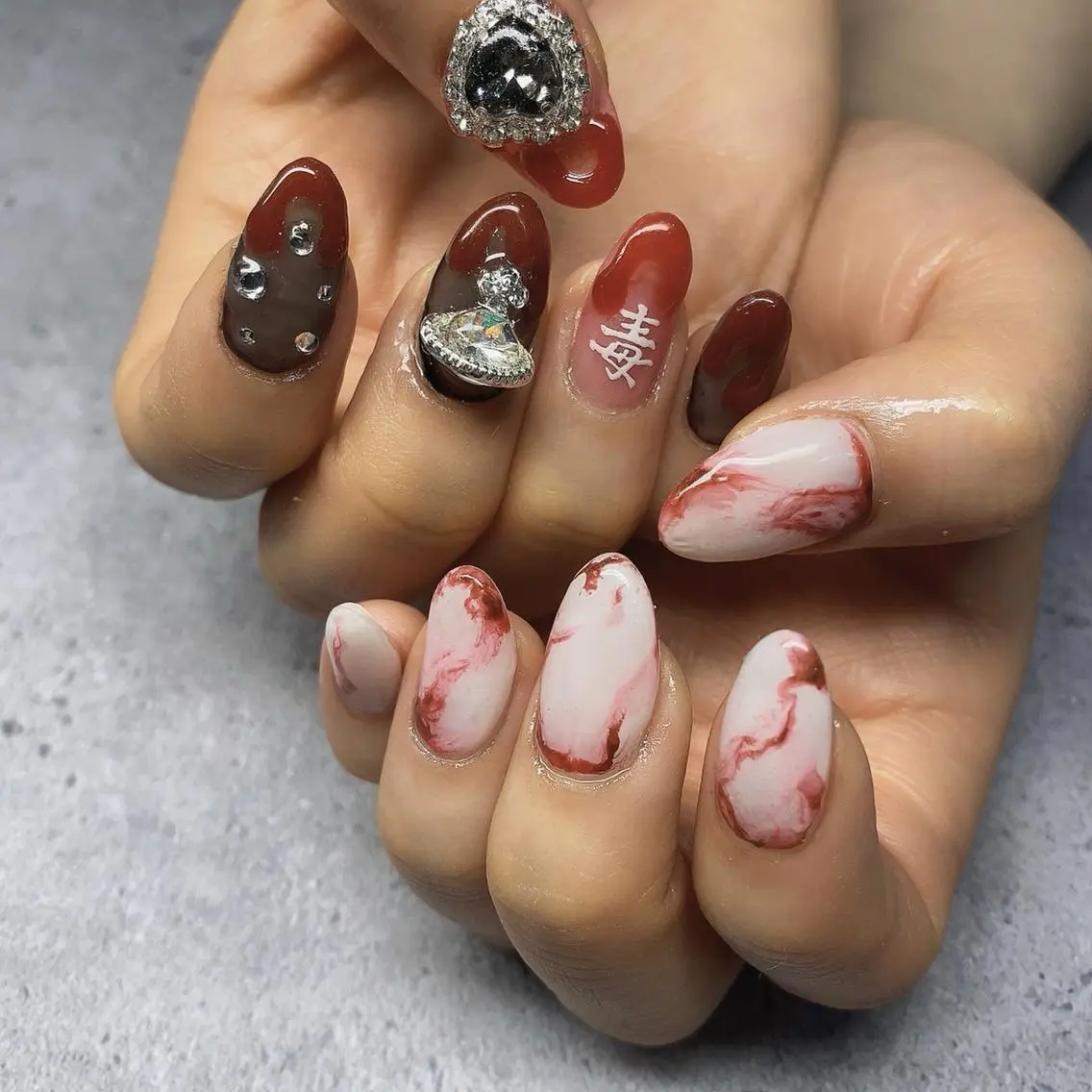 ネイル 渋谷／チップ長さ出し 👑アプレgel-xのネイルデザイン