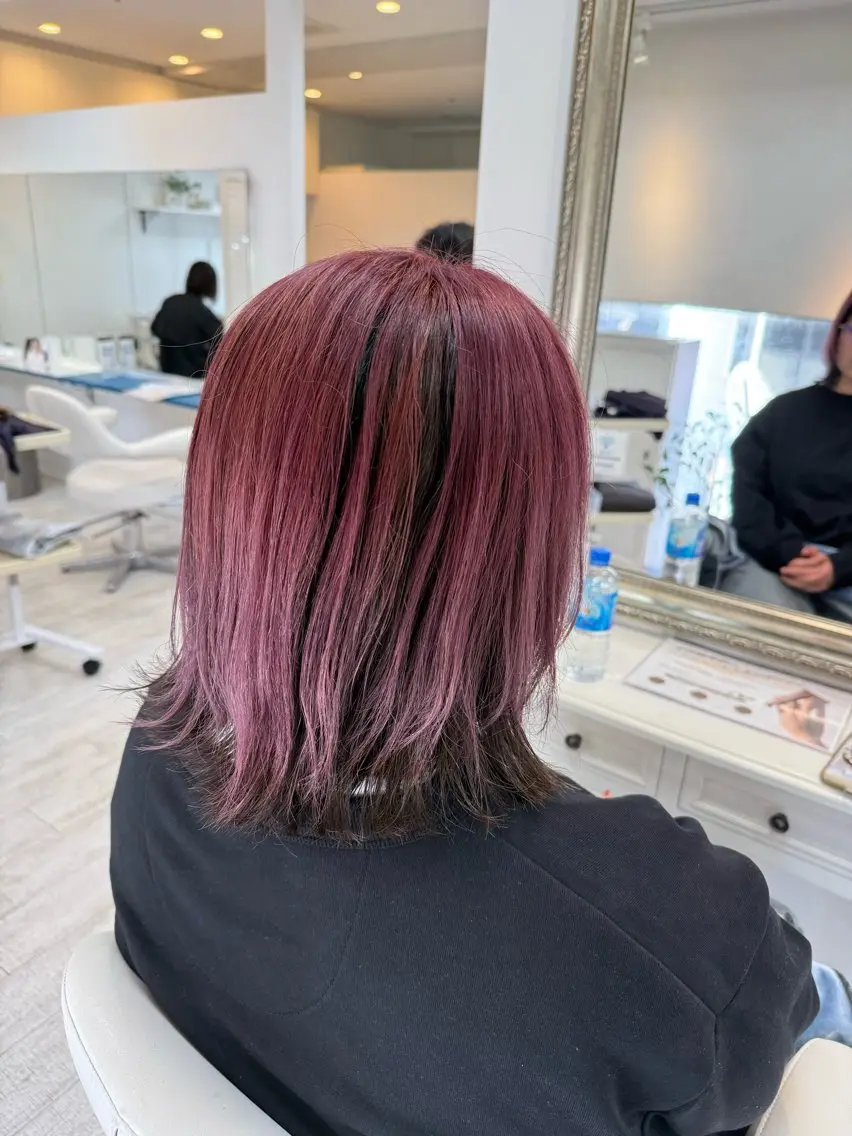 ミディアム ヘアカラー 新籾 尚哉のヘアスタイル