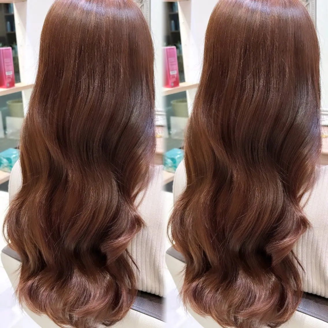 ロング カラー ブリーチ ブラウンカラー モカブラウン ブリーチなしカラー 🦋髪質改善カラー/ 美髪矯正🦋Mikiのヘアスタイル